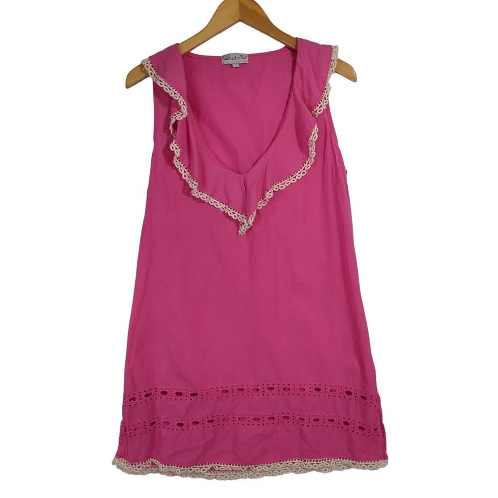 Mudpie Shift Dress Womens M Pink Sleeveless Preppy Casual Pullover Lightweight